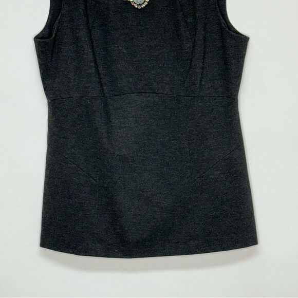 Cabi #508 Sleeveless Embellished Top Gray Size 4 - Picture 9 of 11